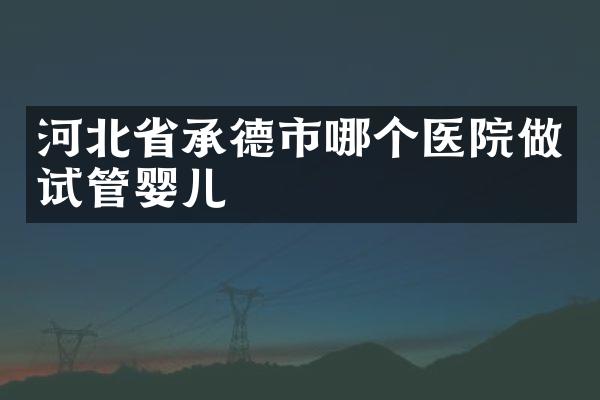 河北省承德市哪个医院做试管婴儿