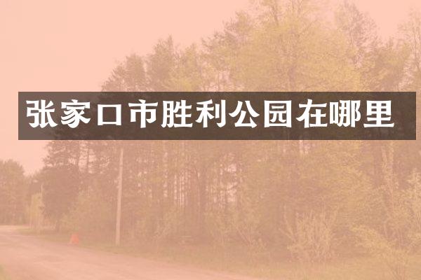 张家口市胜利公园在哪里