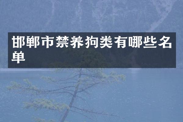 邯郸市禁类有哪些名单