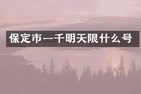 保定市一千明天限什么号