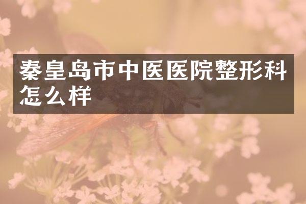 秦皇岛市中医医院整形科怎么样