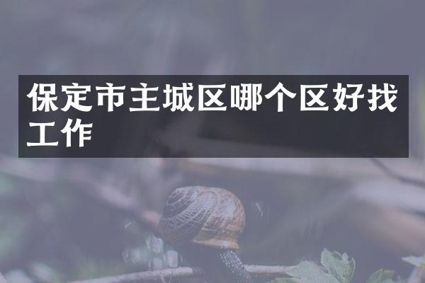 保定市主城区哪个区好找工作