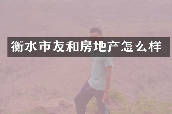 衡水市友和房地产怎么样