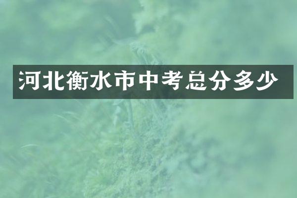 河北衡水市中考总分多少