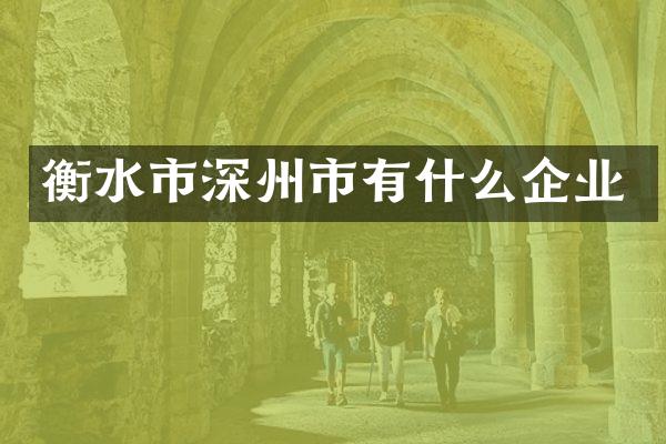 衡水市深州市有什么企业