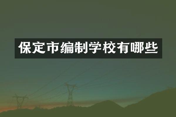 保定市编制学校有哪些