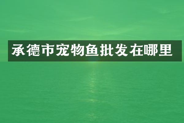 承德市宠物鱼批发在哪里
