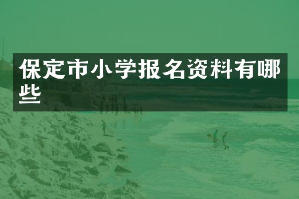 保定市小学报名资料有哪些