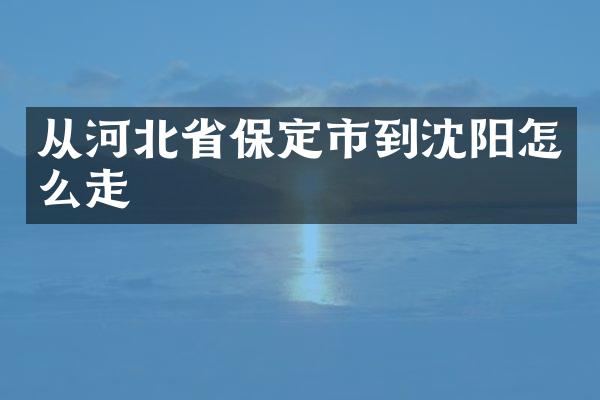 从河北省保定市到沈阳怎么走