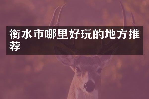 衡水市哪里好玩的地方推荐