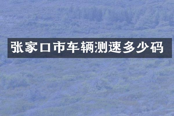 张家口市车辆测速多少码