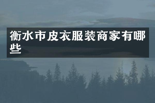 衡水市皮衣服装商家有哪些