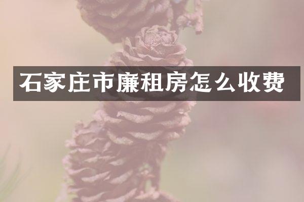 石家庄市廉租房怎么收费