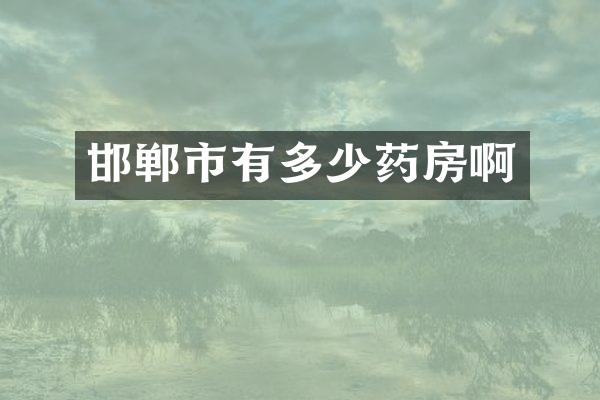 邯郸市有多少药房啊