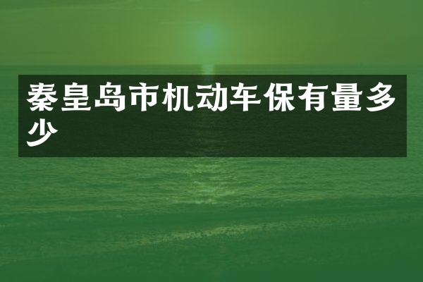 秦皇岛市机动车保有量多少