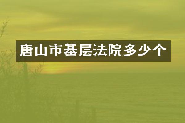 唐山市基层法院多少个