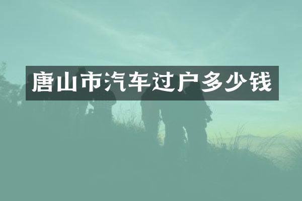 唐山市汽车过户多少钱