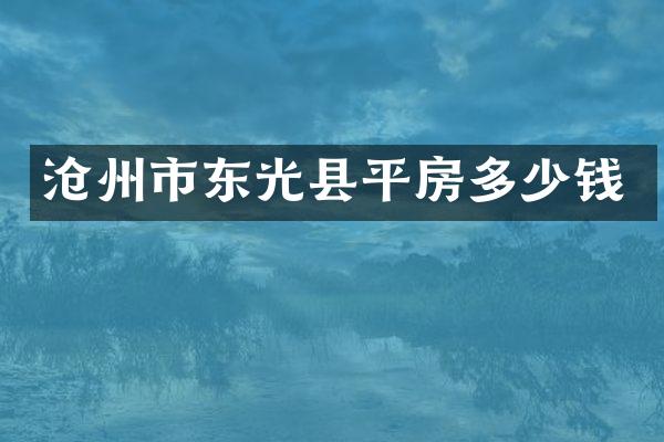 沧州市东光县平房多少钱