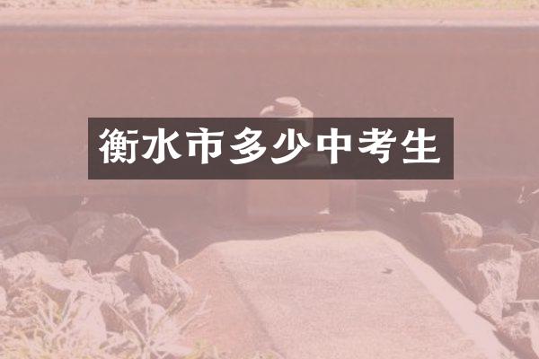 衡水市多少中考生