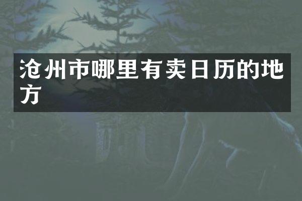 沧州市哪里有卖日历的地方