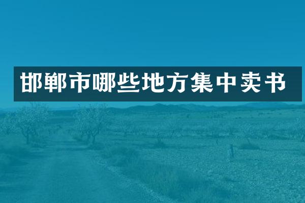 邯郸市哪些地方集中卖书