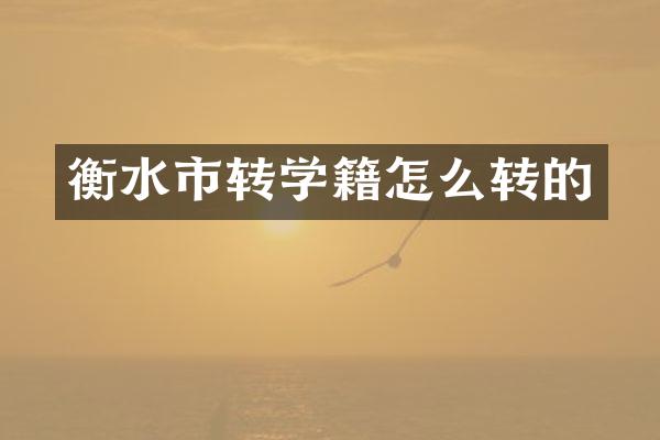衡水市转学籍怎么转的