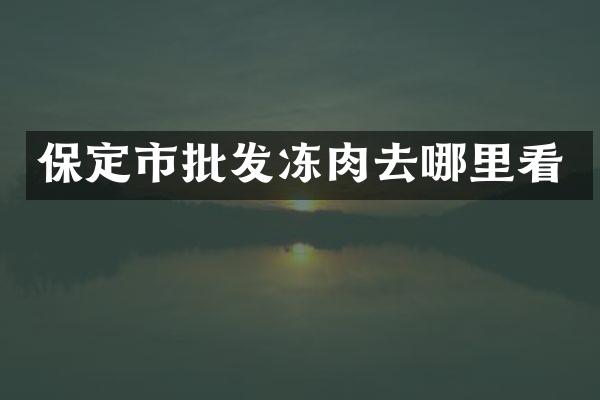 保定市批发冻肉去哪里看