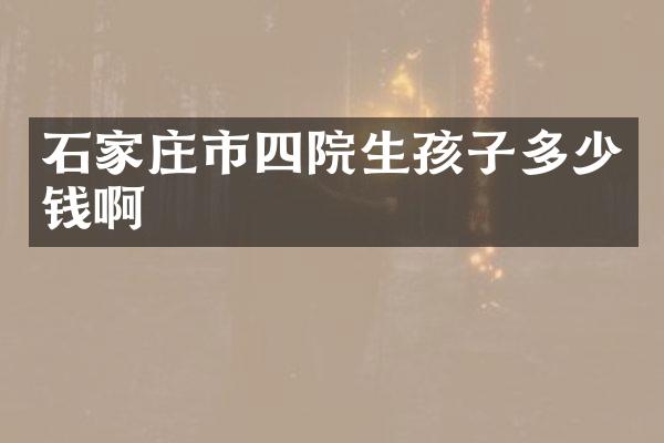 石家庄市四院生孩子多少钱啊