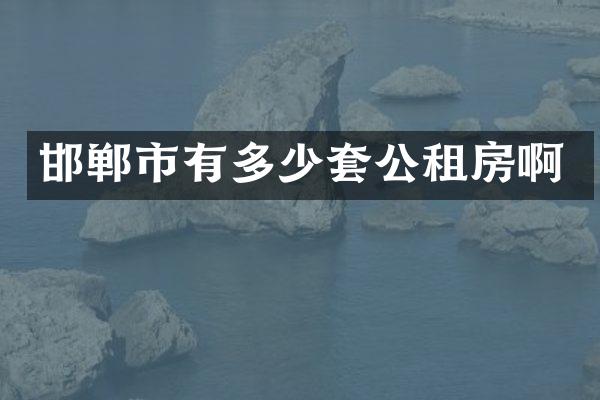 邯郸市有多少套公租房啊