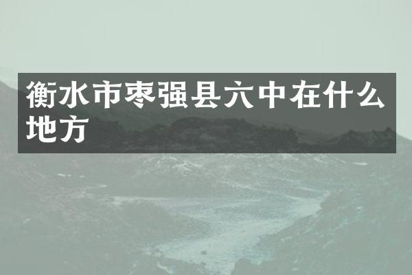 衡水市枣强县六中在什么地方