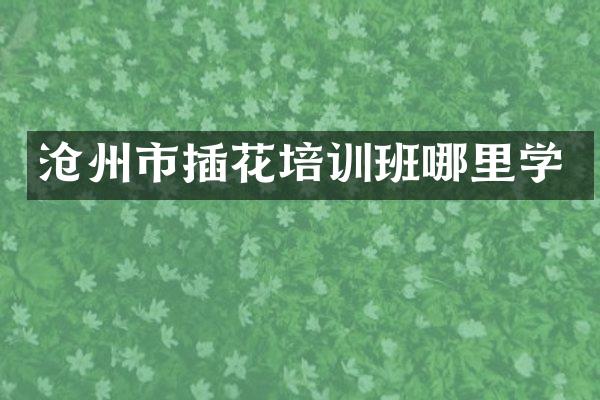 沧州市插花培训班哪里学