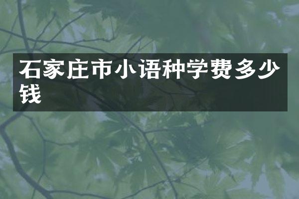 石家庄市小语种学费多少钱