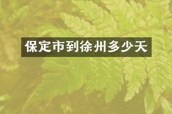 保定市到徐州多少天
