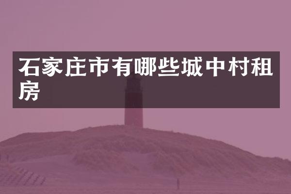 石家庄市有哪些城中村租房