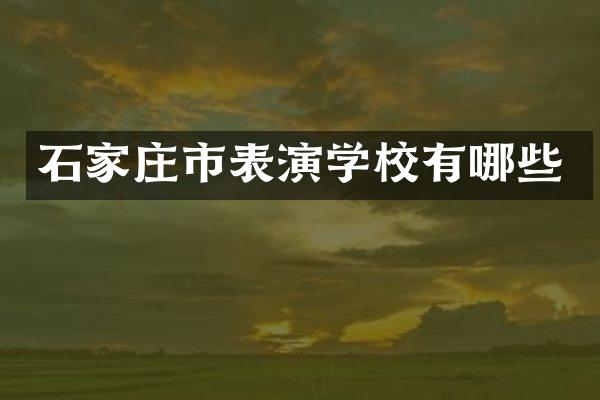石家庄市表演学校有哪些