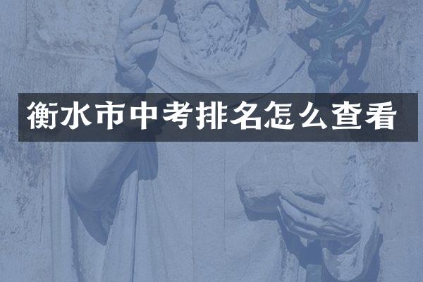 衡水市中考排名怎么查看