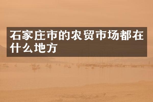 石家庄市的农贸市场都在什么地方