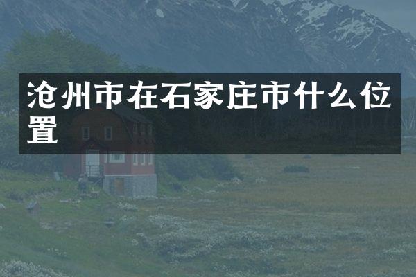 沧州市在石家庄市什么位置