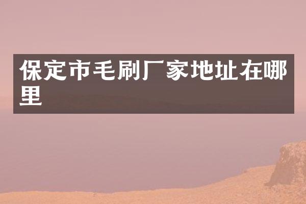保定市毛刷厂家地址在哪里