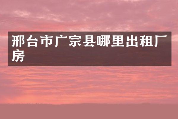 邢台市广宗县哪里出租厂房