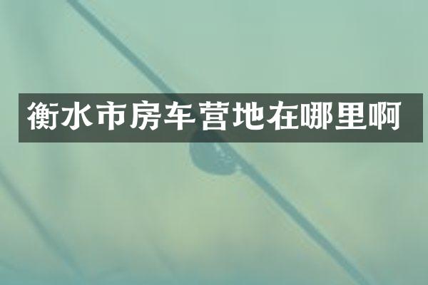 衡水市房车营地在哪里啊