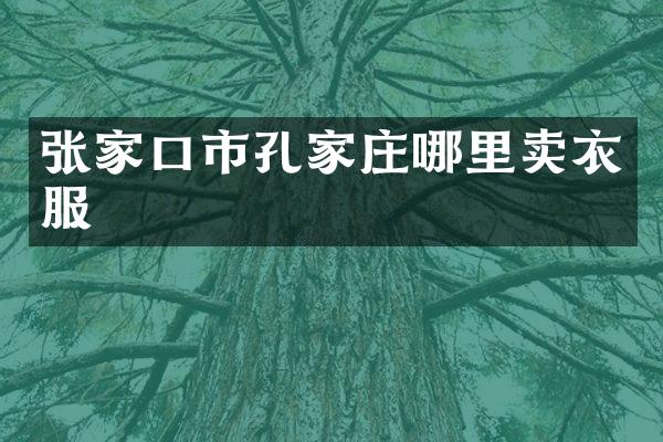 张家口市孔家庄哪里卖衣服