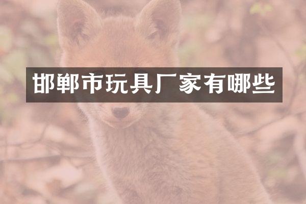 邯郸市玩具厂家有哪些