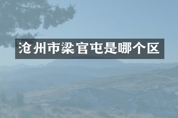 沧州市梁官屯是哪个区