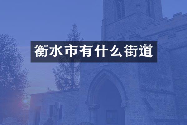 衡水市有什么街道