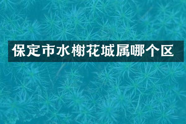 保定市水榭花城属哪个区