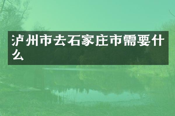 泸州市去石家庄市需要什么