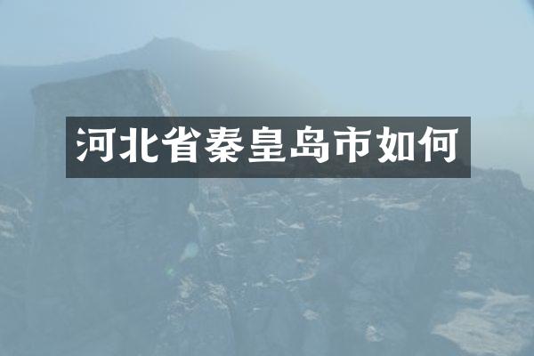 河北省秦皇岛市如何