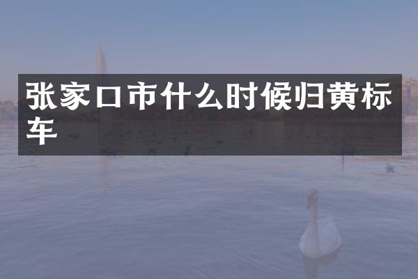 张家口市什么时候归黄标车