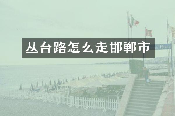 丛台路怎么走邯郸市